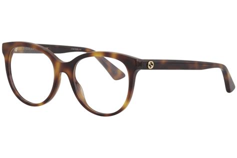 Gucci Womens Round Shiny Light Havana Optical Frames 